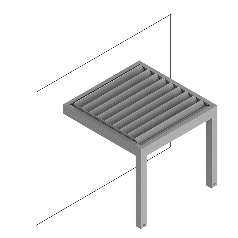 CLIMAX Lamelino Wall – bioklimatická pergola kotvená pri dome